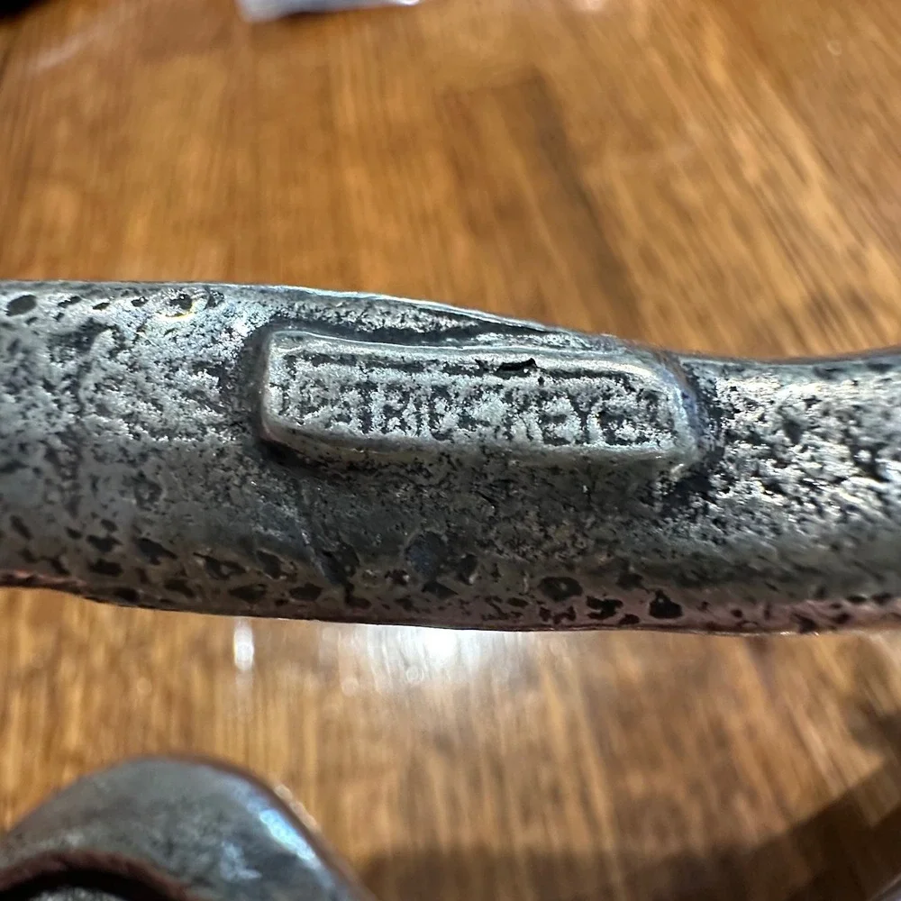 Vintage Patrick Meyer Pewter Spiral Salad‎ Servers Brutalist Handcrafted Signed
